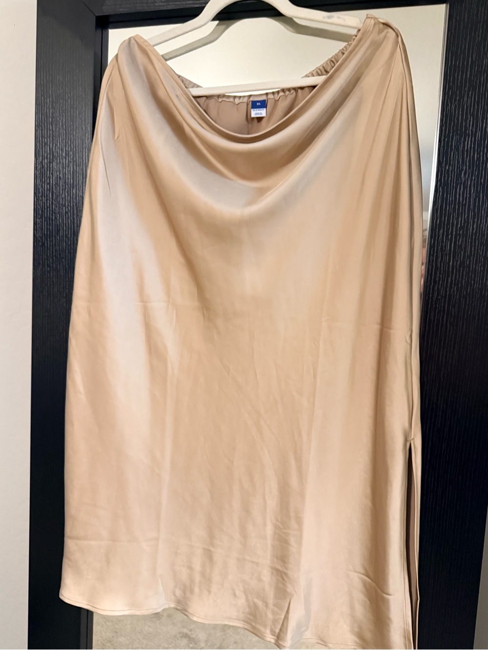 Old Navy Satin Slip Skirt in Light Beige